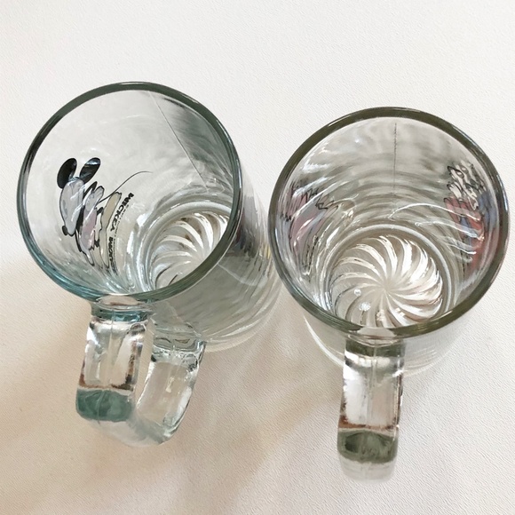Set 2 VTG Disney Goofy Mickey Glass Stein Mug Cup - Picture 7 of 11